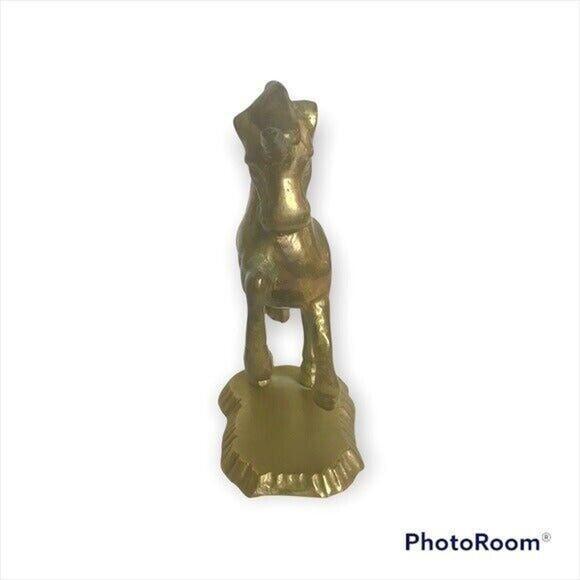 100% Solid Brass Vintage Unicorn 4.5 Inch Figure Statue Paperweight With Tarnish - Picture 5 of 11